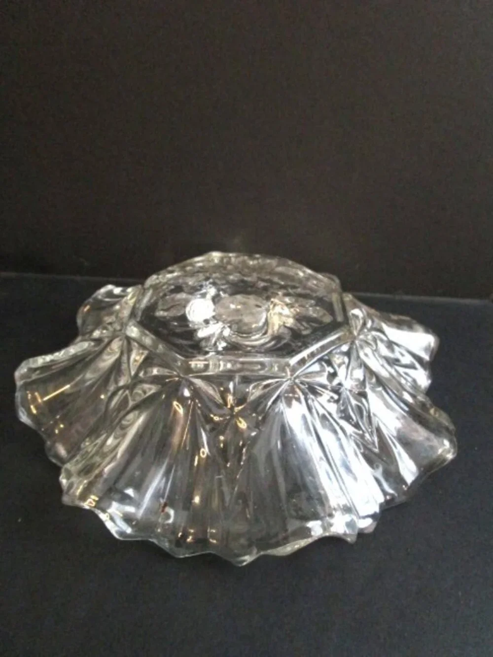 Pair Of Vtg Federal Glass Co. Clear Glass Candle Holders